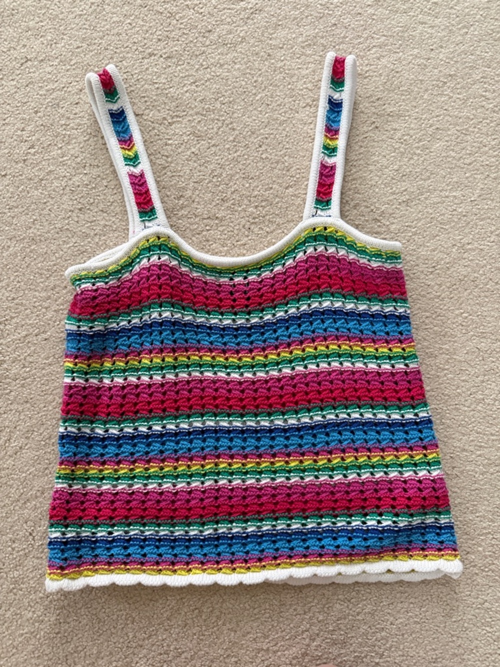 Gap Crochet Multicolor Stripe Tank Top S